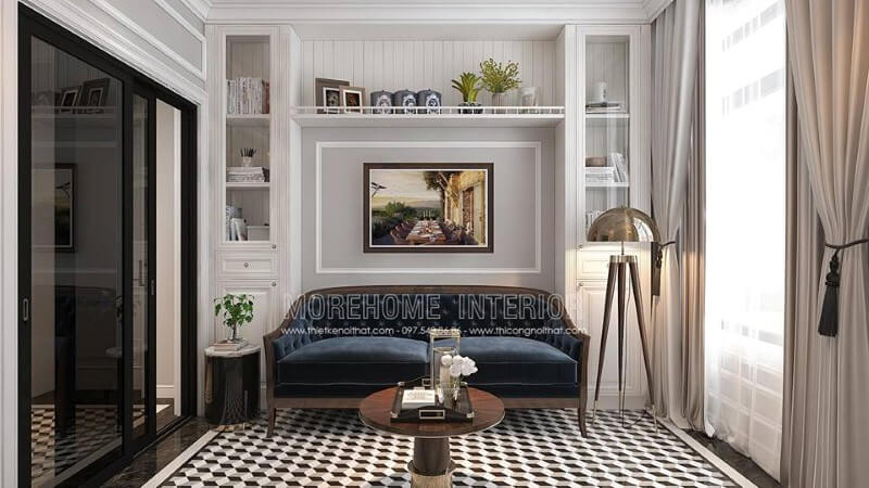 Sắp xếp nội thất phòng đọc sách gỗ óc chó đẹp sang trọng cho biệt thự, nhà phố, chung cư cao cấp. Thiết kế nội thất