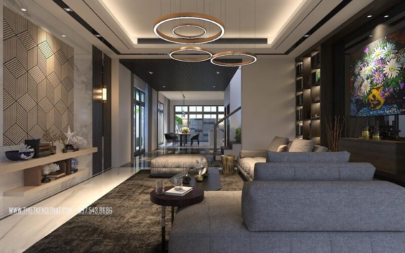 Sắp xếp nội thất phòng khách liền phòng ăn hiện đại, đẹp cho nhà phố, biệt thự. Thiết kế nội thất