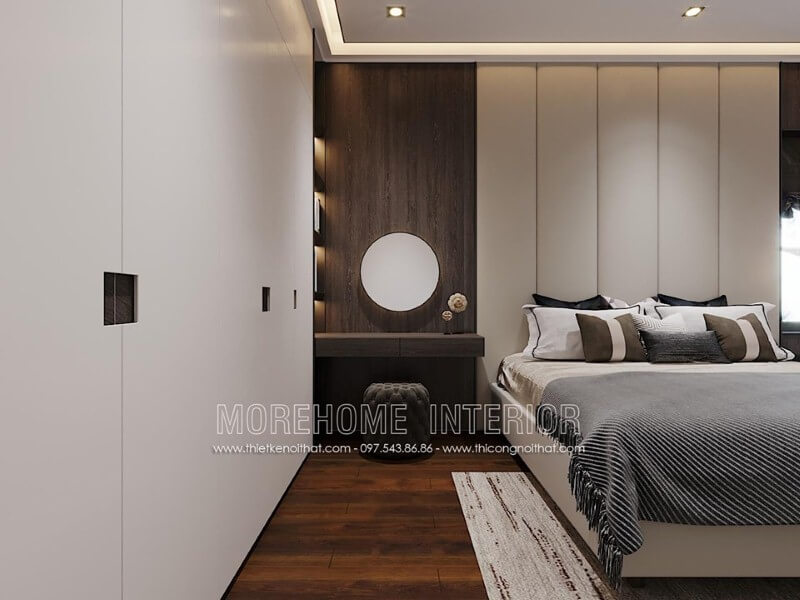 Gương trang trí đẹp độc đáo cho phòng ngủ hiện đại, sang trọng. Thiết kế nội thất chung cư cao cấp